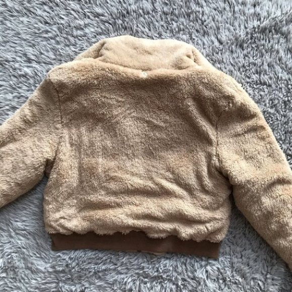 TRUE IMG Tan Teddy Bomber Jacket - Picture 6 of 11